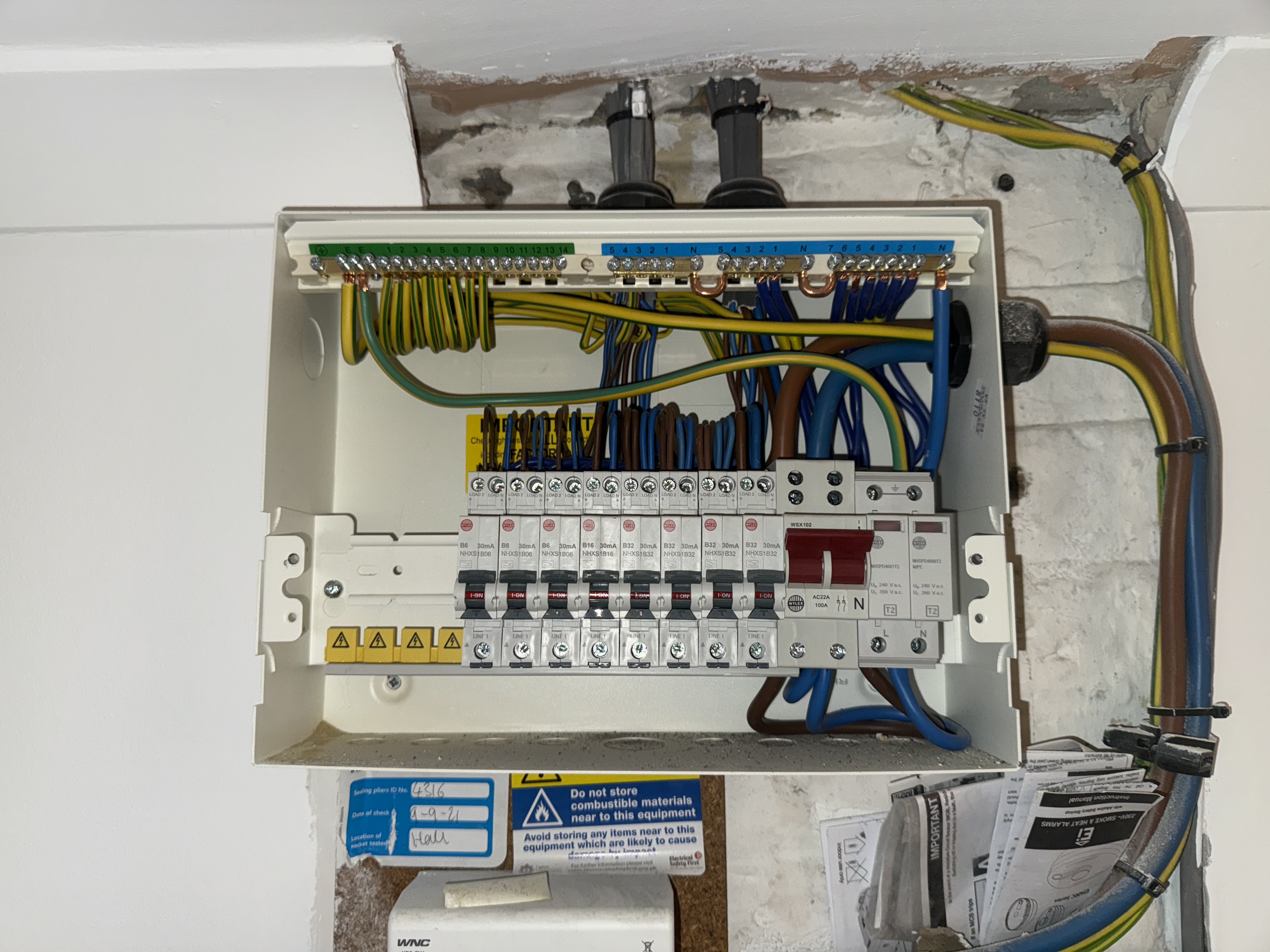 Consumer unit replacement by MN Electrical — full RCBO protection, 100A main switch, NAPIT certified and compliant, London