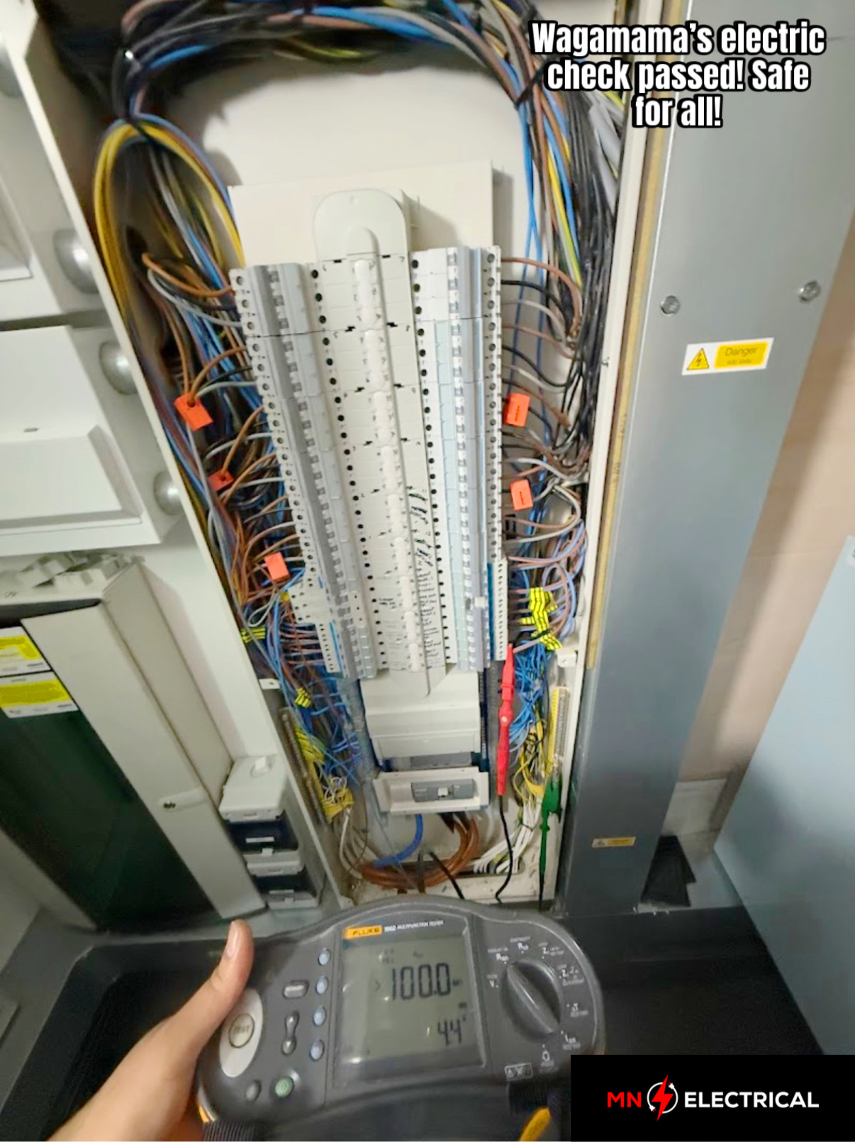 MN Electrical emergency EICR at Wagamama restaurant London — passed using Fluke professional equipment